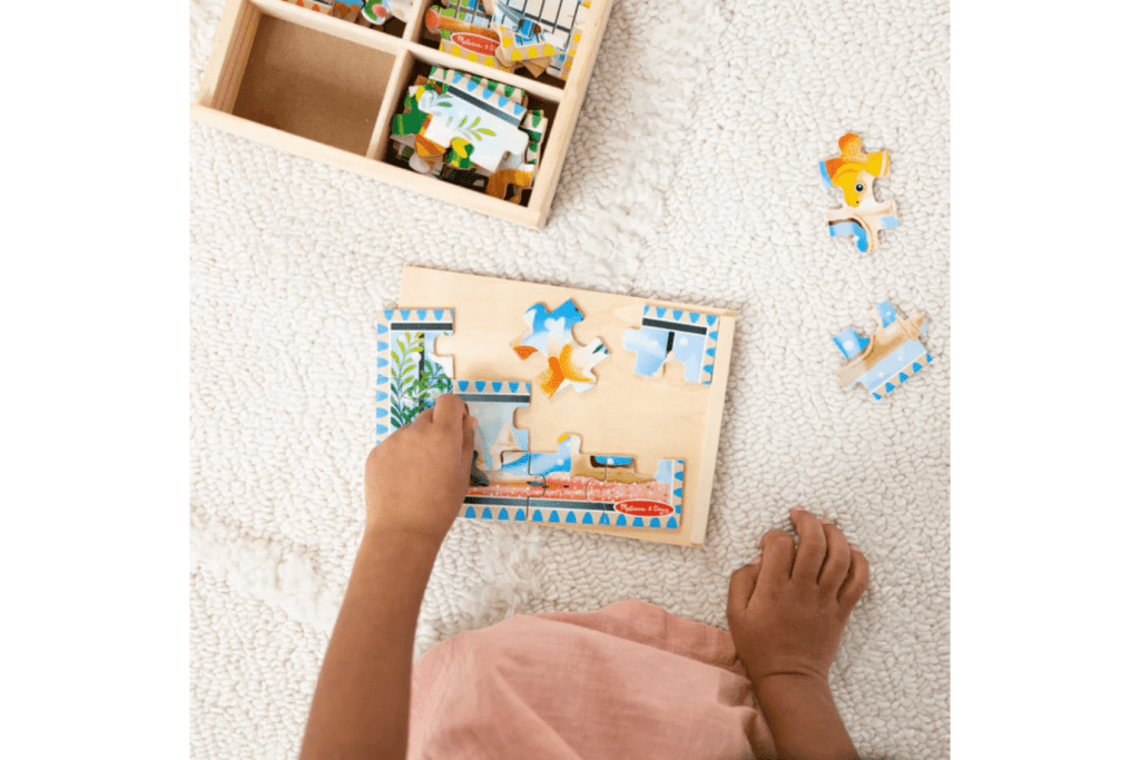 Melissa & Doug Puzzles in a Box (4 Puzzles)