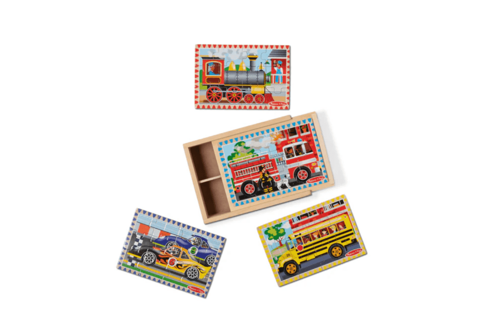 Melissa & Doug Puzzles in a Box (4 Puzzles)