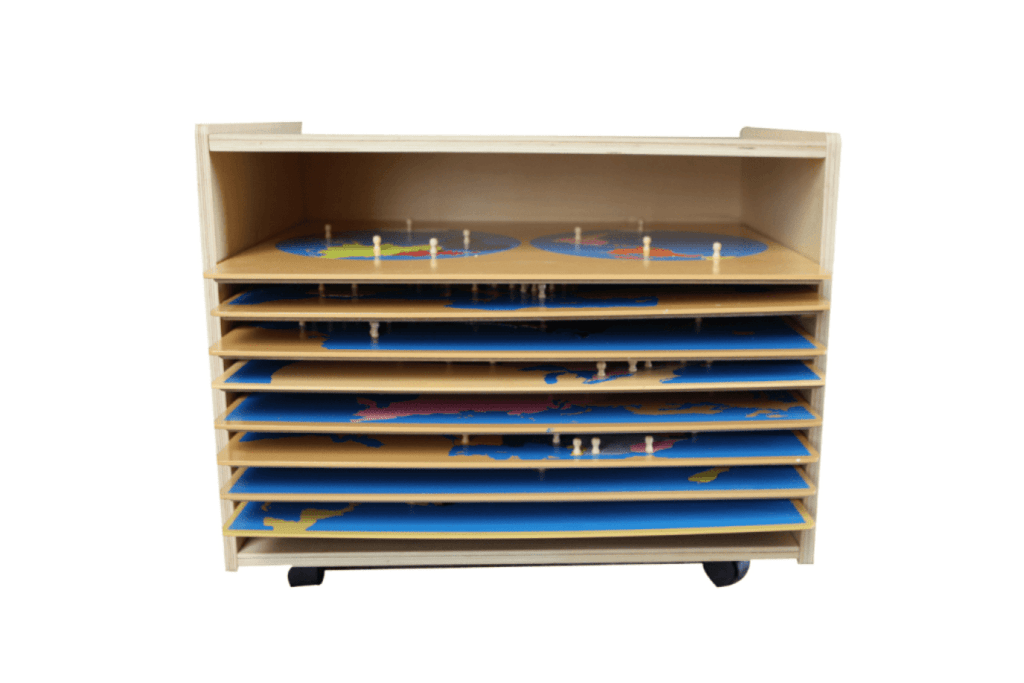 Montessori Puzzle Maps & Puzzle Map Cabinet