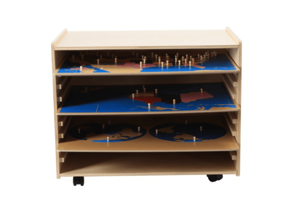 Montessori Puzzle Maps & Puzzle Map Cabinet