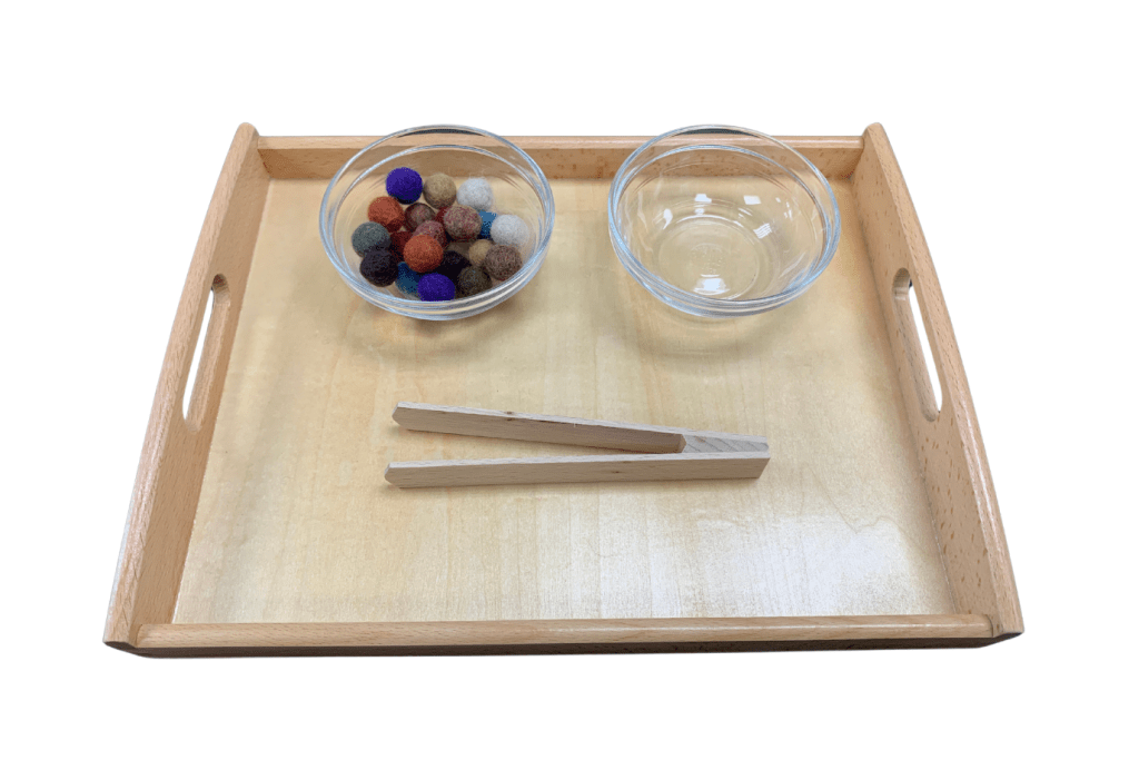 Montessori transfer Activity, DIY Montessori Activities, Toronto, Canada, transfer activities for toddlers, Montessori transfer activities, what are transfer activities in Montessori, pom pom transfer