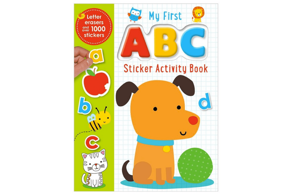 My First ABC Sticker Activity Book
By Charly Lane and Make Believe Ideas, letter learning, teach toddler letters, toddlers can read, teach kids letters, letter workbook, letter activity book, Toronto, Canada