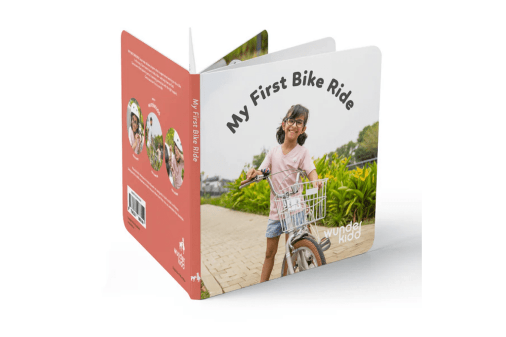 My First Bike Ride, Wunderkidd, books with real photographs, books about learning to ride a bike, books that teach growth mindset, best board books for toddlers, best books for preschoolers, Montessori books, The Montessori Room, Toronto, Ontario, Canada. 