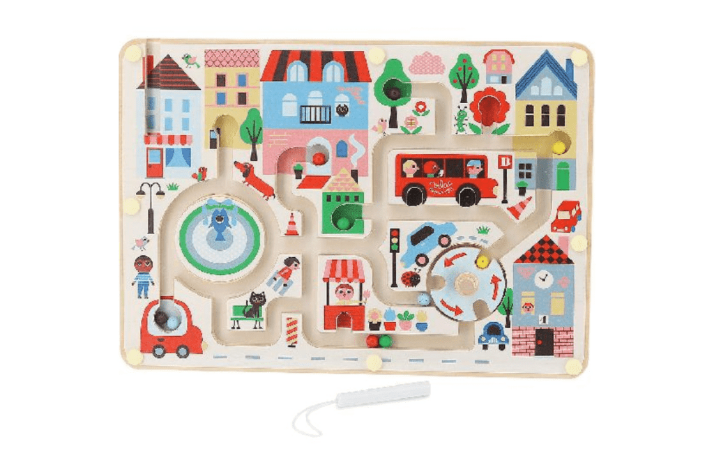Ingela P. Arrhenius - Magnetic Labyrinth / Maze, My Little Town, Vilac, travel toys for toddlers, magnetic mazes, fine motor toys, portable toys for toddlers, magnetic toys for toddlers, The Montessori Room, Toronto, Ontario, Canada. 