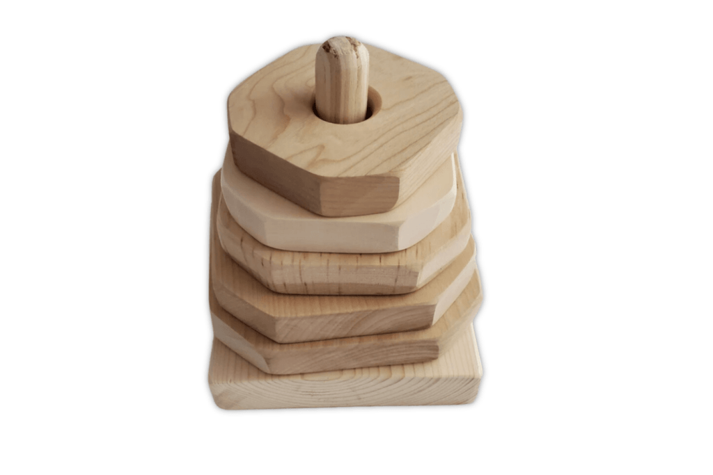 Wooden stacking toy, stacking toy, made in Canada, Canadian stacking toy, wooden toys, infant toys, baby toys, Toy Makers of Lunenburg, Toronto, Ontario, Canada