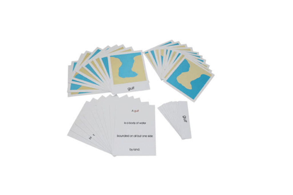 Nomenclature Cards of Land and Water Forms: Set 1 and Set 2 (Cards Only)