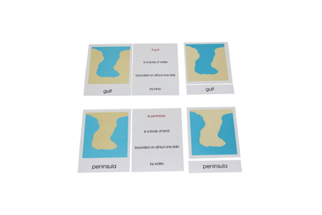 Nomenclature Cards of Land and Water Forms: Set 1 and Set 2 (Cards Only)