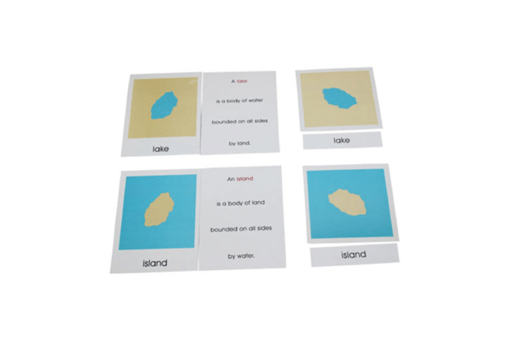 Nomenclature Cards of Land and Water Forms: Set 1 and Set 2 (Cards Only)