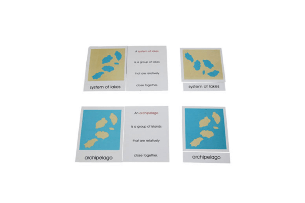 Nomenclature Cards of Land and Water Forms: Set 1 and Set 2 (Cards Only)