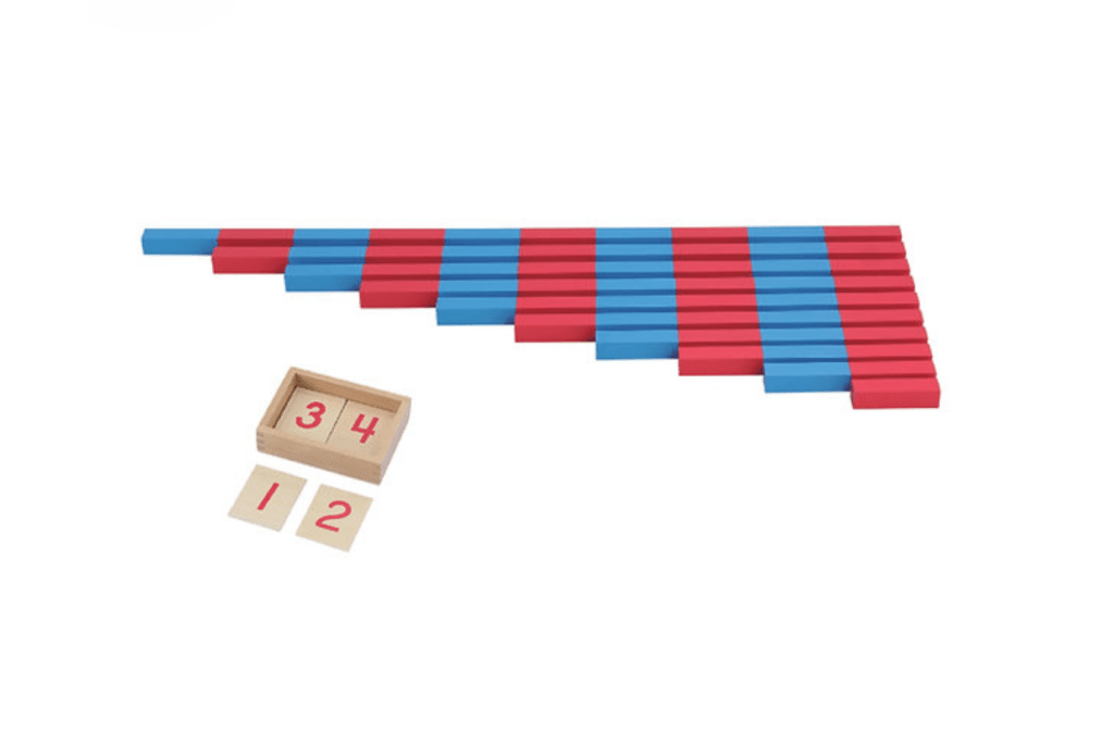 Number Rods, Wooden Numerals, Montessori Math Materials, Montessori Casa Classroom Materials, budget-friendly Montessori materials, The Montessori Room, Toronto, Ontario, Canada. 