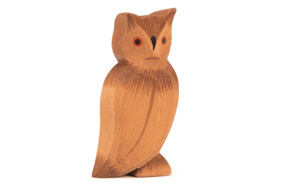 Eagle Owl By Ostheimer Wooden Toys, ostheimer Toronto, wooden animals, woodland animals, wooden toys, toys made in Germany, toys made in Europe, fair trade toys, best wooden toys, wooden toys Canada, Toronto, Canada