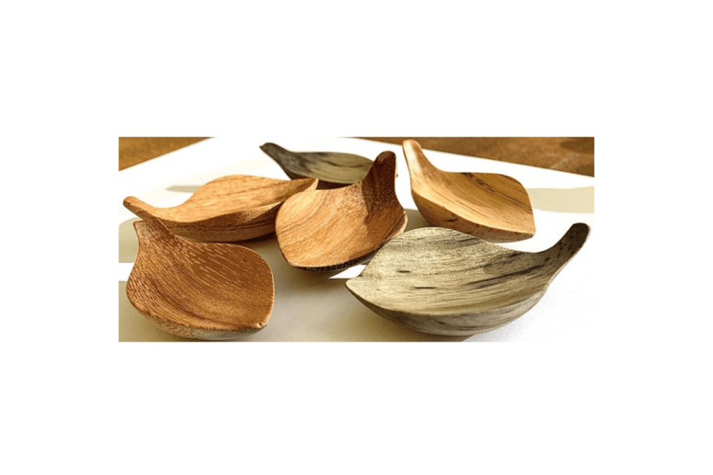 Papoose Mini Wood Leaf Bowls (6 pcs)