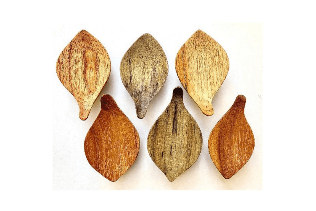 Papoose Mini Wood Leaf Bowls (6 pcs)