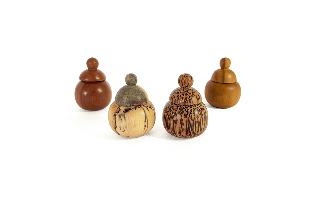 Papoose Mini Wood Tooth Fairy Pots (4 pcs)