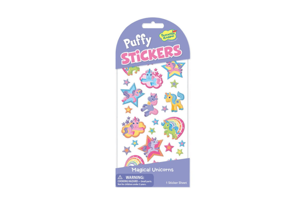 Peaceable Kingdom Magical Unicorn Puffy Stickers Peaceable Kingdom Stickers - Scratch & Sniff, Glow In The Dark, Puffy, and Foil