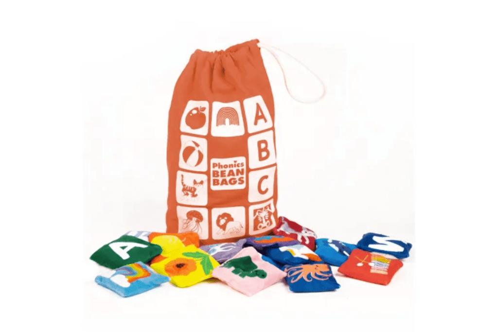 Phonics Bean Bags, Educational Insights, letter games, reading games, learning letters with movement, classroom games, games that help children learn to read, learning phonetic sounds, The Montessori Room, Toronto, Ontario, Canada. 