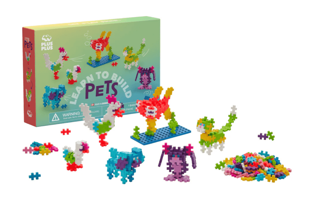 LEARN TO BUILD - PETS 275 PCS, plus plus toronto, plus plus canada, STEM toys for kids, travel toys for kids, travel toys for a five year old, six year old, seven year old, eight year old