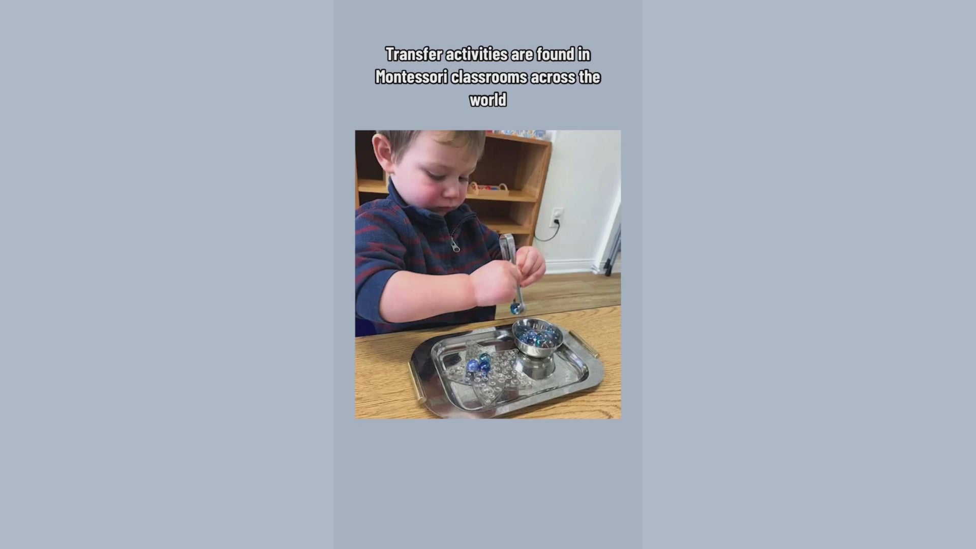 Montessori Dry Pouring Activity - includes 2 Glass Pitchers & Wooden Tray