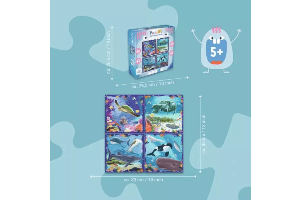 Puzzle UP! Ocean Life - 64, 72, 81, and 90 Piece Puzzles