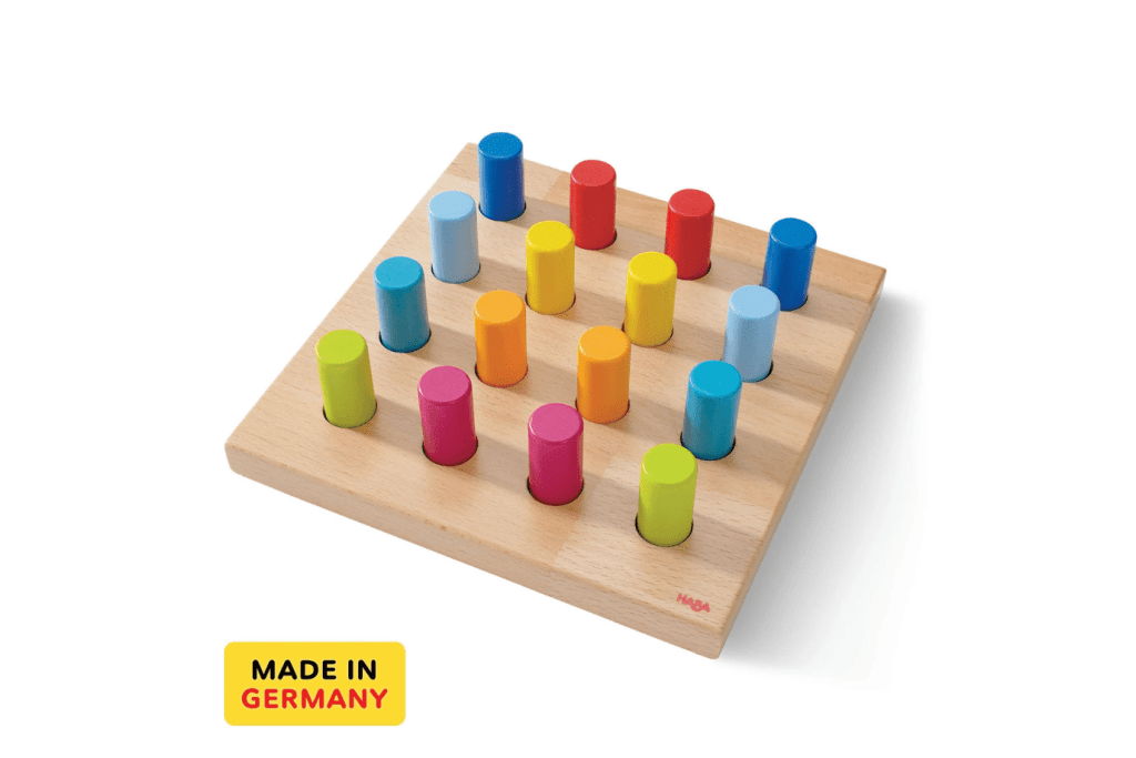 Rainbow Whirls Wooden Sorting and Stacking Game