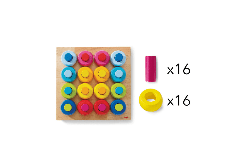 Rainbow Whirls Wooden Sorting and Stacking Game