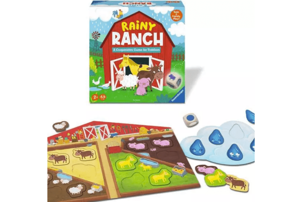 Rainy Ranch, Ravensburger, cooperative board games for toddlers, best board games for toddlers, best games for toddlers, The Montessori Room, Toronto, Ontario, Canada. 