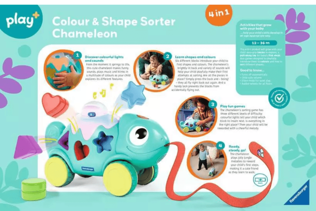 Ravensburger 4-in-1 Colour and Shape Sorter Chameleon