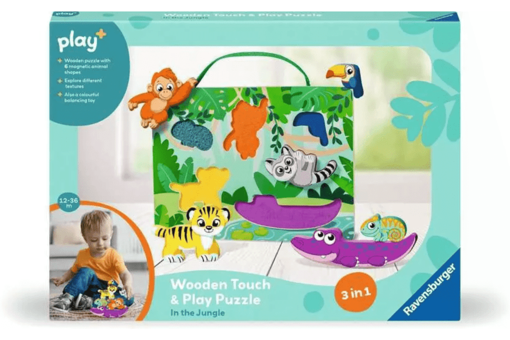 Ravensburger Wooden Magnetic Touch and Play Puzzle, Play+, puzzles for toddlers, wooden puzzles for toddlers, sensory toys for toddlers, travel toys for toddlers, The Montessori Room, Toronto, Ontario, Canada. 