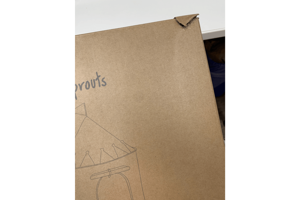 Recycled Fabric Play Tent Castle - Blueberry Ivory - Damaged Box - FINAL SALE