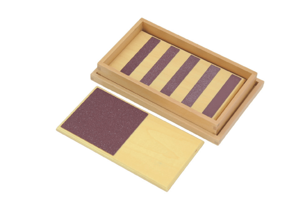 Rough and Smooth Boards Set, Montessori Sensorial materials, Casa classroom materials, budget-friendly Montessori materials, The Montessori Room, Toronto, Ontario, Canada. 