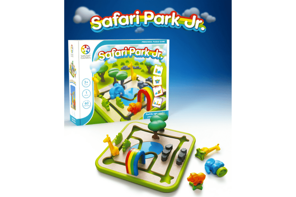 SmartGames Safari Park Junior, board games for little kids, board games for 3 year olds, board games for 4 year olds, best games for 5 year olds, family game night, Toronto, Canada