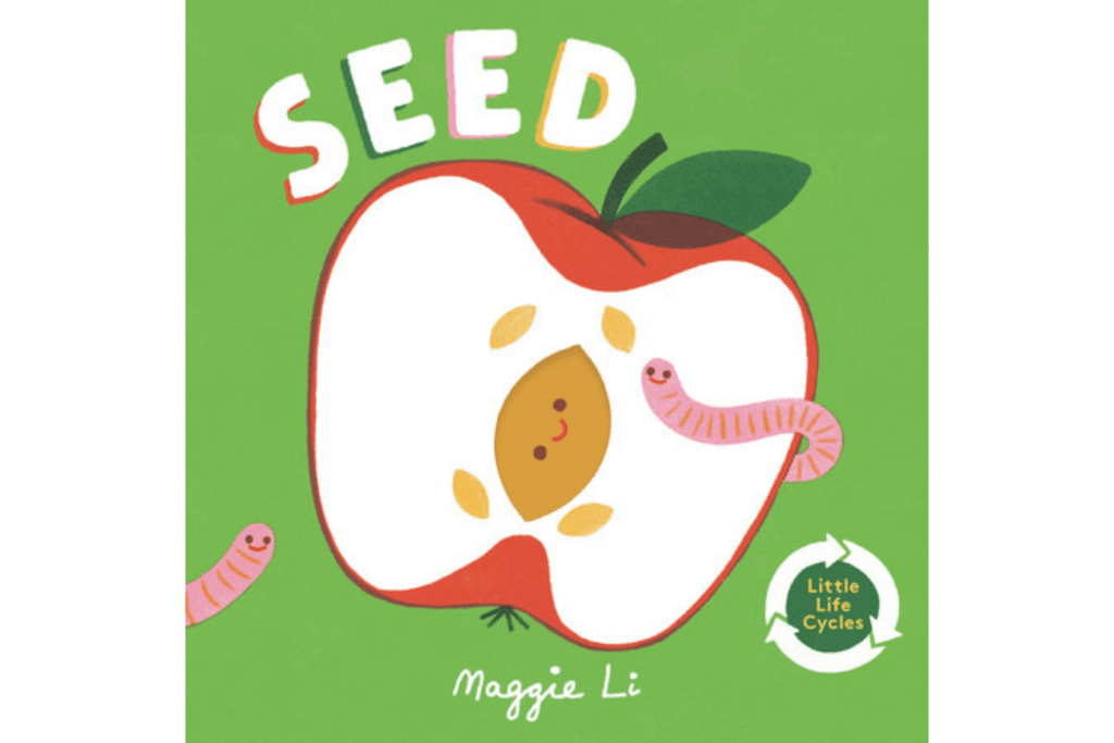 Seed by Maggie Li, Board Book, books about life cycles for toddlers, books about nature for toddlers, life cycle of an apple, The Montessori Room, Toronto, Ontario, Canada. 