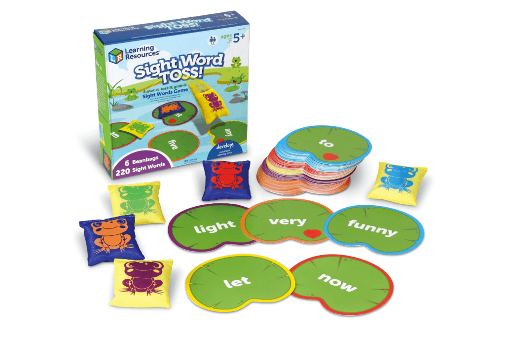 Sight Words Toss Game, Learning Resources, reading games, language games, classroom games, educational games, games that help with reading, interactive learning games, The Montessori Room, Toronto, Ontario, Canada. 