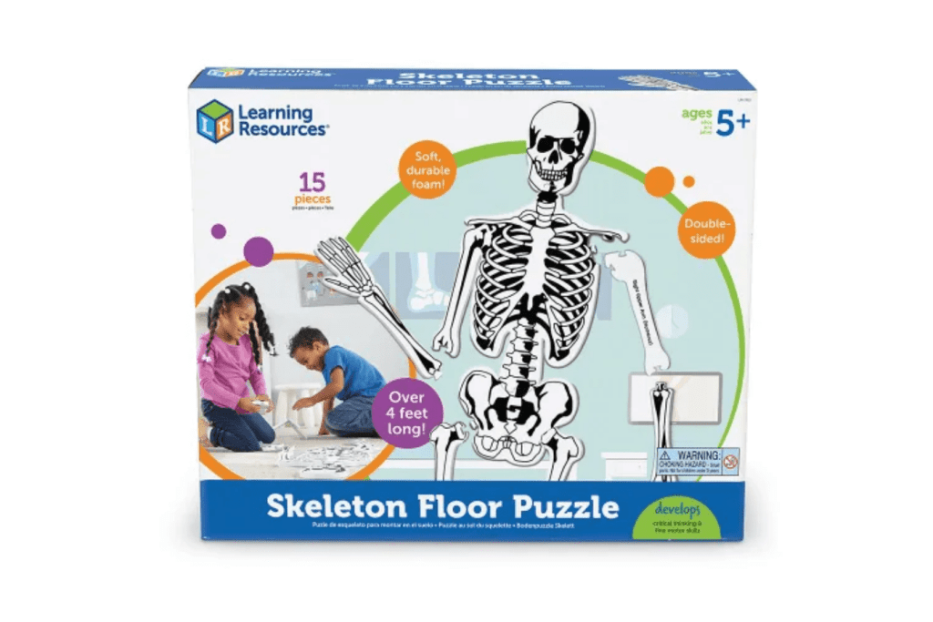 Skeleton Foam Floor Puzzle, Learning Resources, life-size human body puzzle, science puzzles, biology puzzles, classroom puzzles, 5 years and up, The Montessori Room, Toronto, Ontario, Canada. 