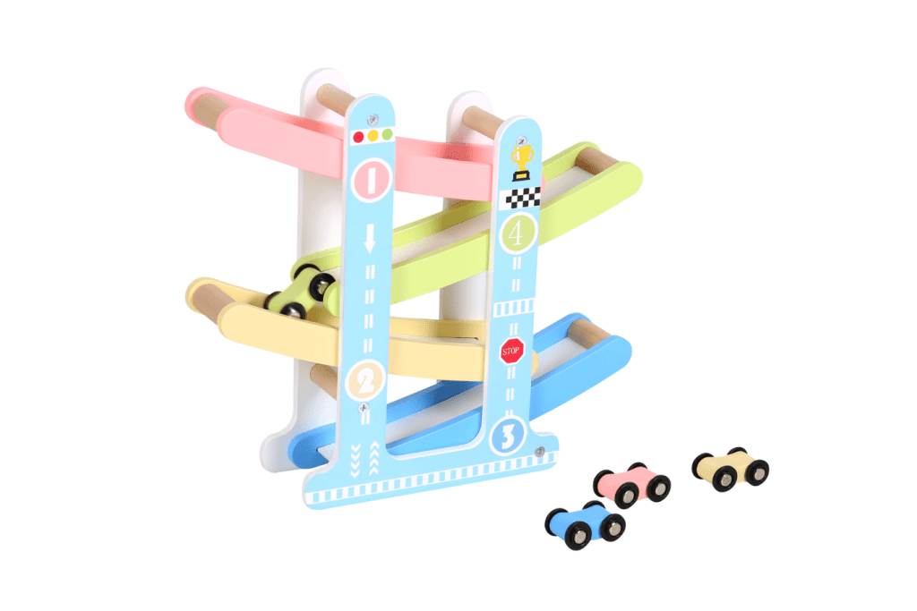 Lovevery The Adventurer Play Kit, Lovevery Race &amp; Chase Ramp dupe, buy Lovevery items on their own, Lovevery without a subscription, Lovevery promo code, Lovevery Canada, Beleduc Educare Slide Racing
