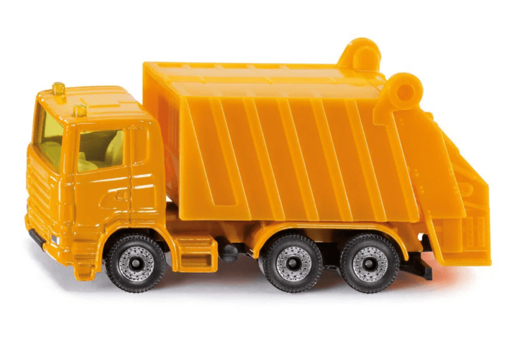 Refuse Truck, Small Diecast Garbage Truck, Siku, realistic vehicles, Montessori language objects, best gifts for little car lovers, The Montessori Room, Toronto, Ontario, Canada.