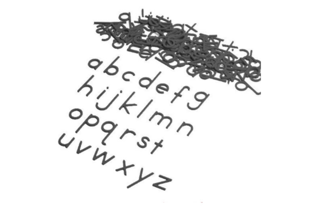 Small Movable Alphabet with Box: Print (Black or Red)