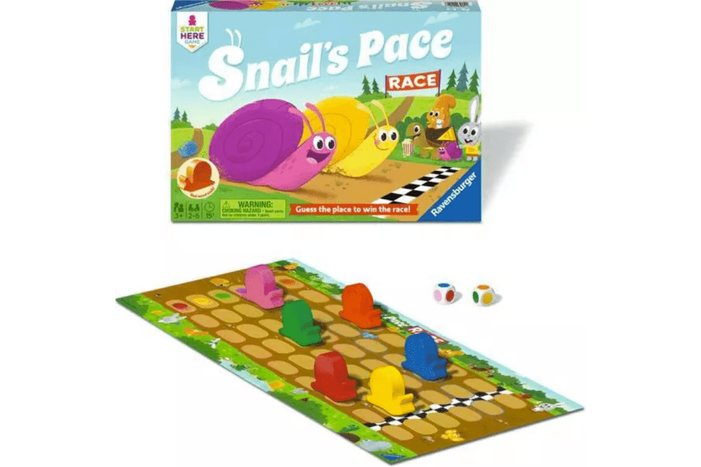 Snail's Pace Race by Ravensburger, cooperative games for preschoolers, cooperative board games, best board games for preschoolers, first board games for kids, The Montessori Room, Toronto, Ontario, Canada. 