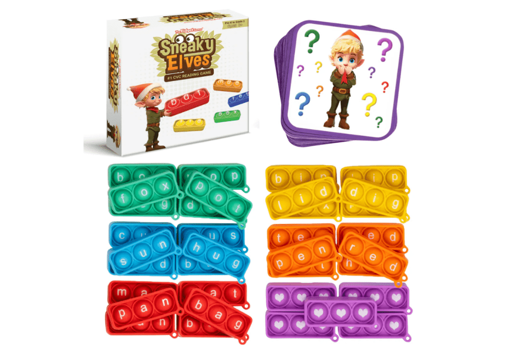Sneaky Elves the fidget company, fidget company shark tank, shark tank reading game, bubble popper reading game, reading games for kids, reading game for kindergarten kids, reading game for 3 year old, reading activities for 3, 4, 5, 6, 7 year olds, Toronto, Canada