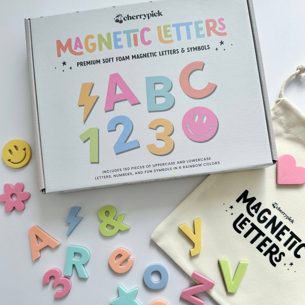 Magnetic Alphabet Letters 235 Piece Set With Double-Sided Board - Educational Kids Toy