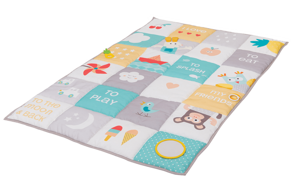 Taf Toys - I love big mat – soft colors, baby mat, extra thick baby mat, portable baby play mat, infant mat, infant play mat, baby safe mirror, floor mat for babies, tummy time mat, Toronto, Canada