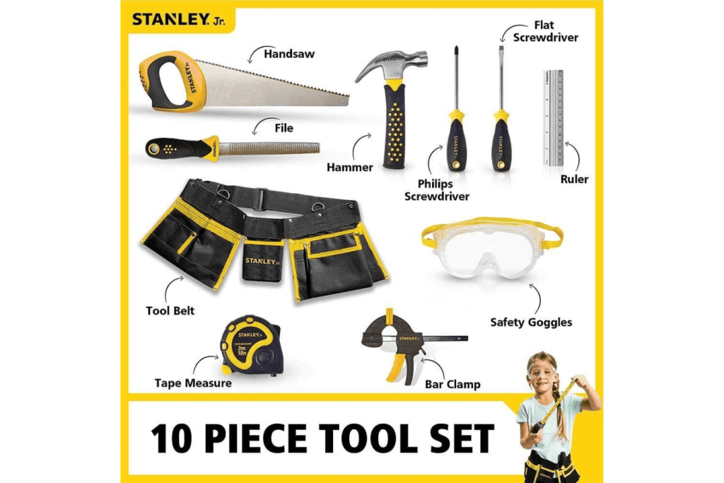 Stanley Jr. - 10 Piece Tool Set (Real Tools)