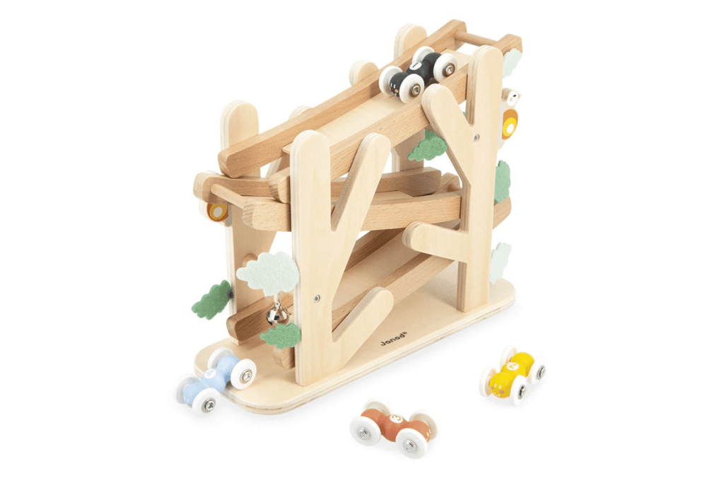 Sweet Cocoon Ant Descender, Race track toys, toys for toddlers, wooden toys, Janod, best toys for toddlers, high-quality toys, The Montessori Room, Toronto, Ontario, Canada. 