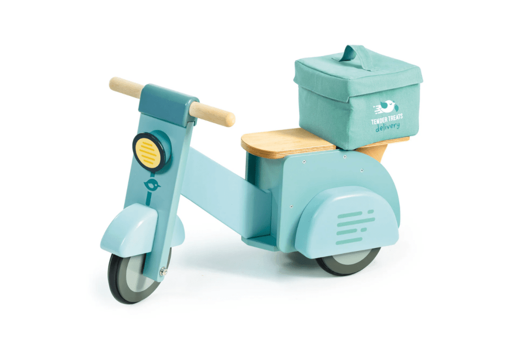 Tender Leaf Delivery Scooter, ride on toys for toddlers, The Montessori Room, Toronto, Ontario, Canada. 