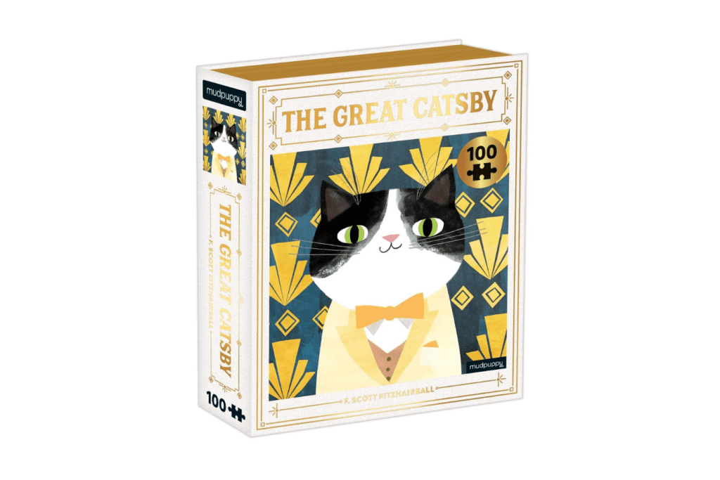 The Great Catsby Bookish Cats 100 Piece Puzzle, Mudpuppy, best jigsaw puzzles, family game night, gifts for cat lovers, The Montessori Room, Toronto, Ontario, Canada. 