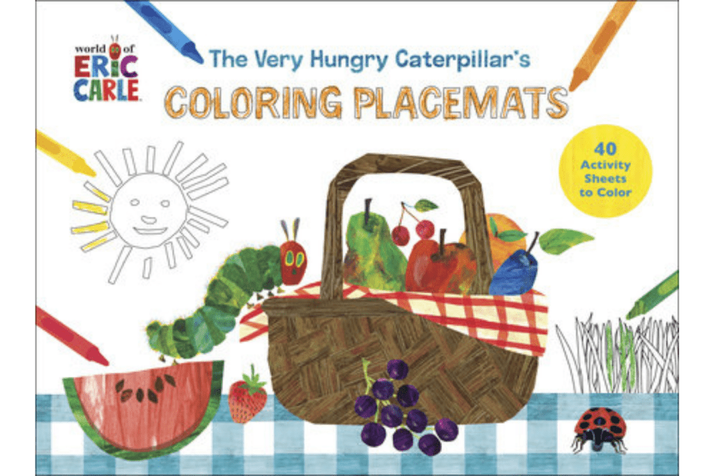 The Very Hungry Caterpillar’s Colouring Placemats, activity books, travel toys, The Montessori Room, Toronto, Ontario, Canada. 