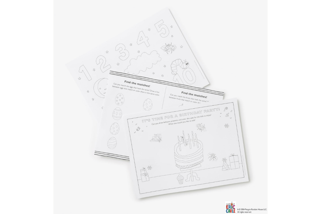 The Very Hungry Caterpillar’s Colouring Placemats