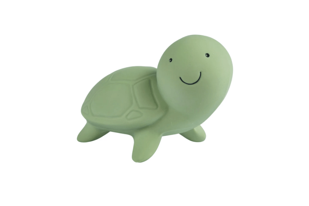 Turtle Organic Natural Rubber Rattle, Teether & Bath Toy, natural rubber teether, natural bath toys, rubber bath toys, organic teether, organic rubber teether, best gifts infant, TOronto, Canada, tikiri