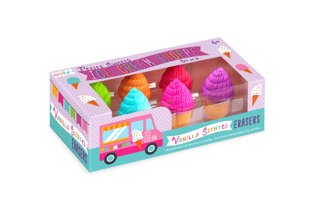 Petite Sweets Ice Cream Shoppe Scented Erasers, puzzle erasers, scented erasers for kids, loot bag toys toronto, Ooly toronto, Canada
