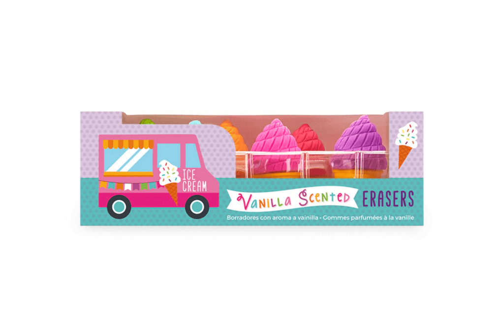 Vanilla Ice Cream Cone Erasers (Set of 6)